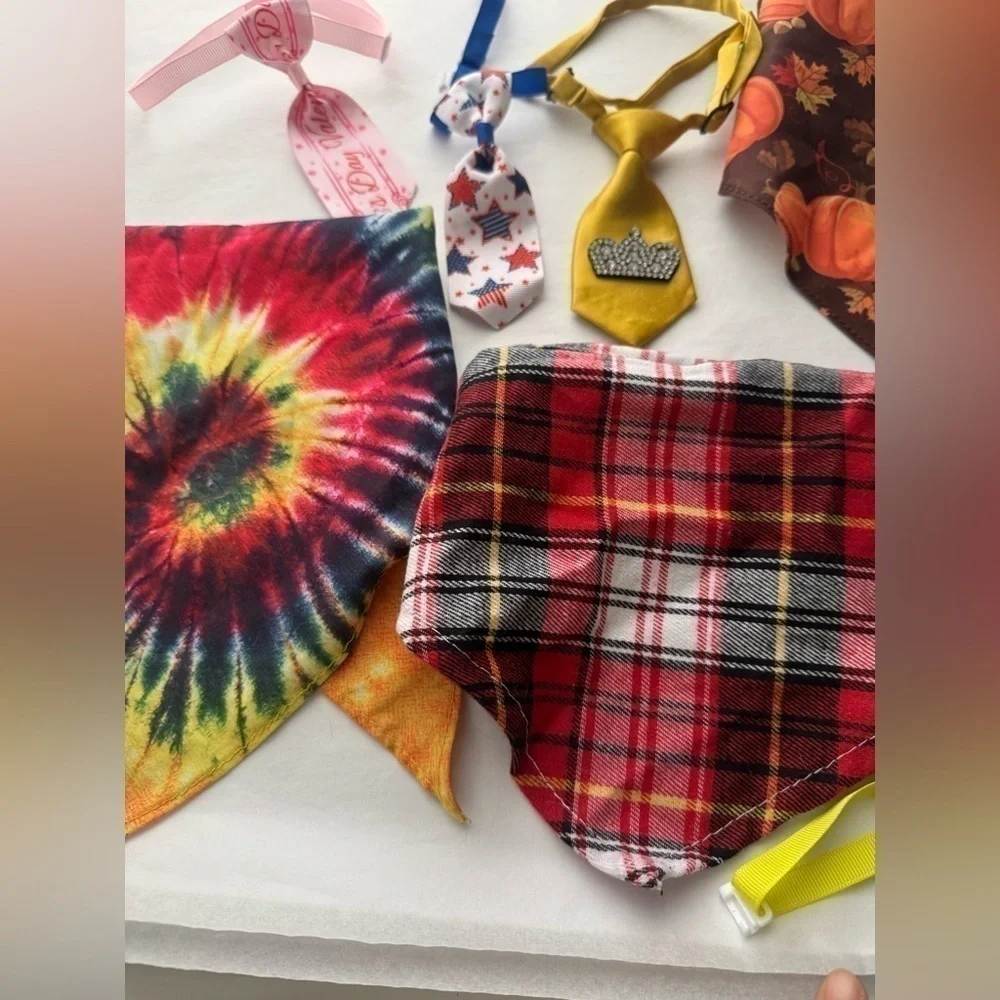 Small Dog Bandanas / Bowties Accessories Set of 8